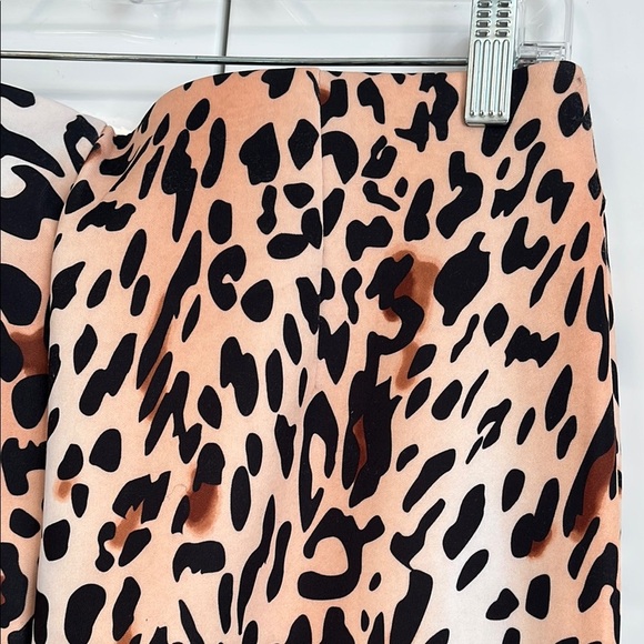 ECI NWOT Brown Cream Animal Midi Skirt stretch, Size M - Picture 7 of 9